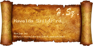 Havelda Szilárd névjegykártya